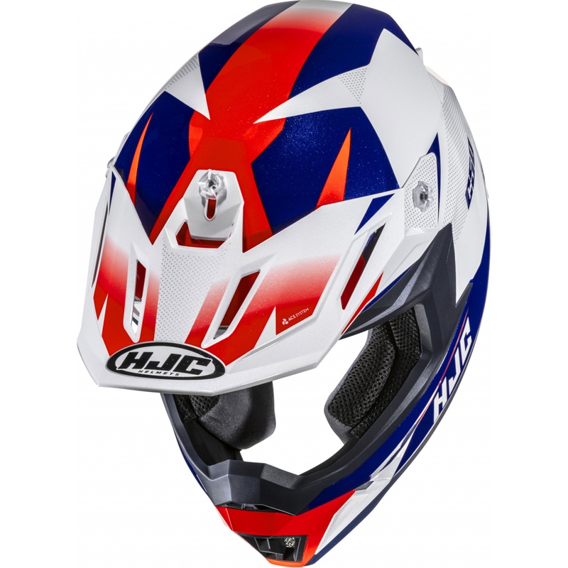 Cască motocross HJC C50 Slide MC21 alb-albastru-roșu