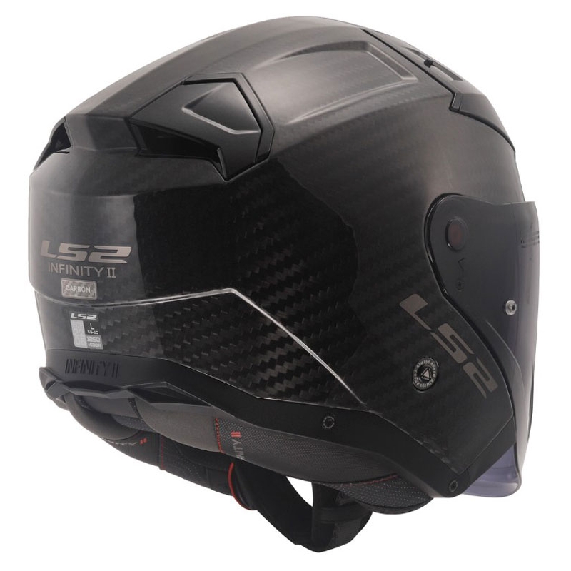 Cască de motocicletă deschisă LS2 OF603 Infinity II Carbon-06 neagră lucioasă