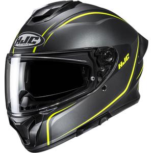 Cască integrală pentru motocicletă HJC C71 Quez MC3HSF negru-galben fluo
