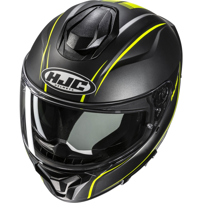 Cască integrală pentru motocicletă HJC C71 Quez MC3HSF negru-galben fluo