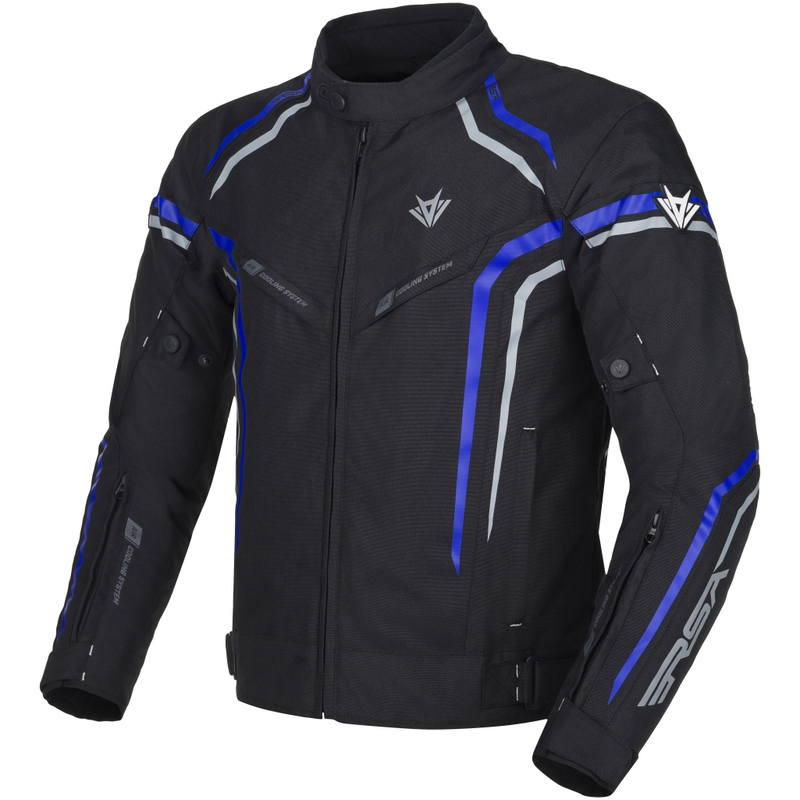 Geacă de motocicletă RSA Compact 2 negru-gri-albastru