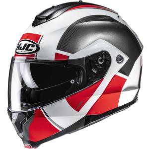 Cască de motocicletă pliabilă HJC C91N Jyn MC1 negru-alb-roșu
