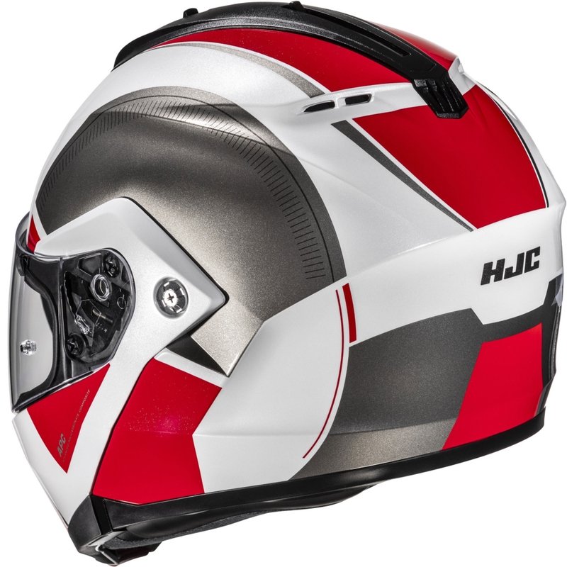 Cască de motocicletă pliabilă HJC C91N Jyn MC1 negru-alb-roșu