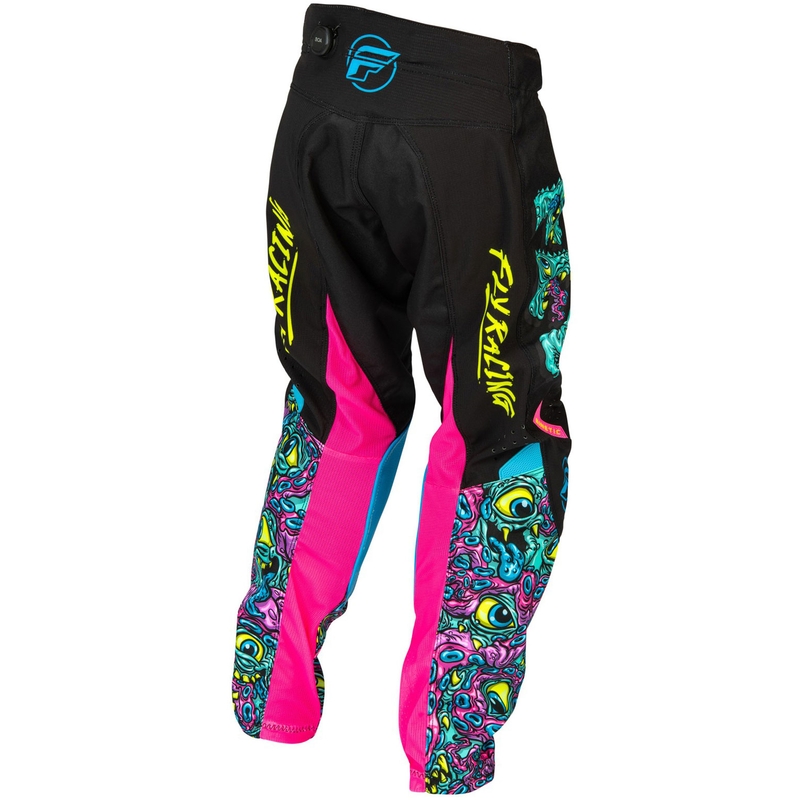 Pantaloni motocross pentru copii FLY Racing - USA Kinetic Mutant negru-multicolor
