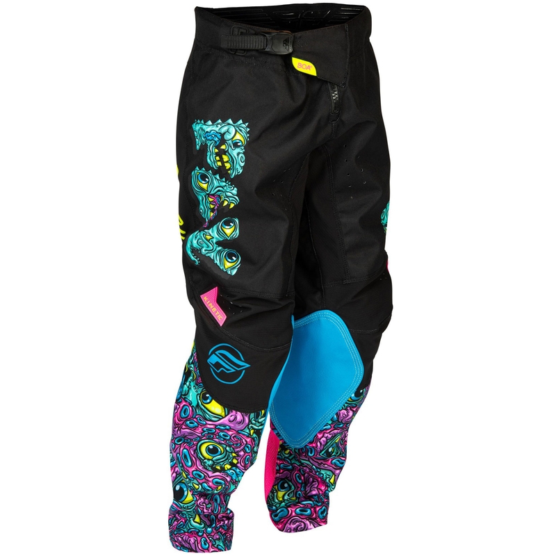 Pantaloni motocross pentru copii FLY Racing - USA Kinetic Mutant negru-multicolor