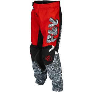 Pantaloni motocross pentru copii FLY Racing - USA Kinetic Mutant roșu-alb-negru