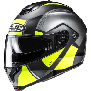 Cască de motocicletă pliabilă HJC C91N Jyn MC3HSF negru-gri-galben fluo