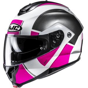 Cască de motocicletă pliabilă HJC C91N Jyn MC8 negru-alb-roz