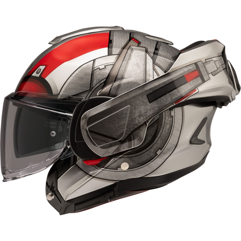 Cască de motocicletă HJC F100 Ant-Man Marvel MC1 pliabilă gri-roșu