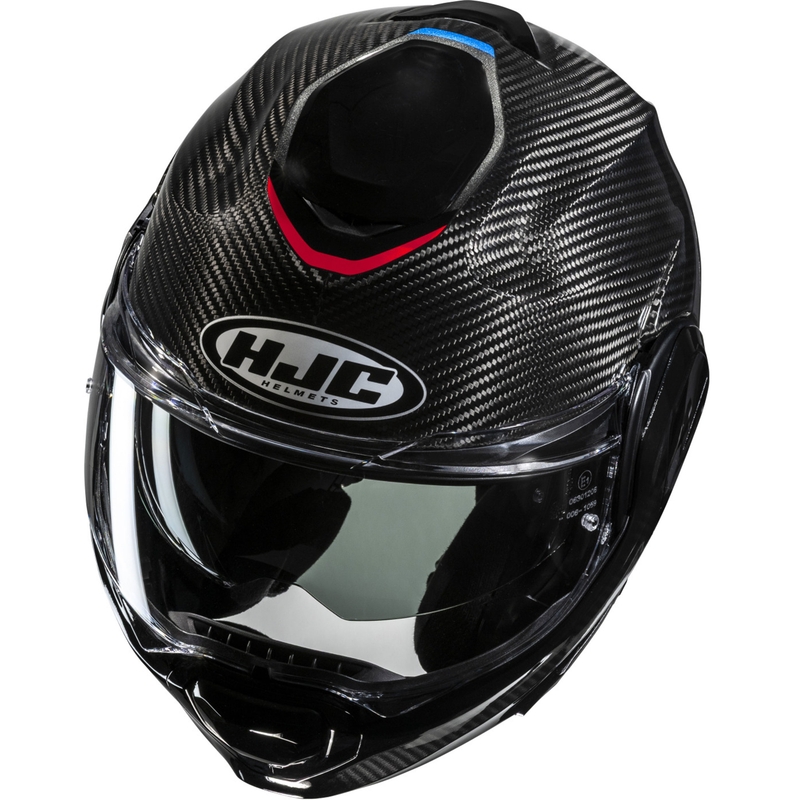 Cască de motocicletă pliabilă HJC F100 Carbon Stan MC21 negru-albastru-roșu