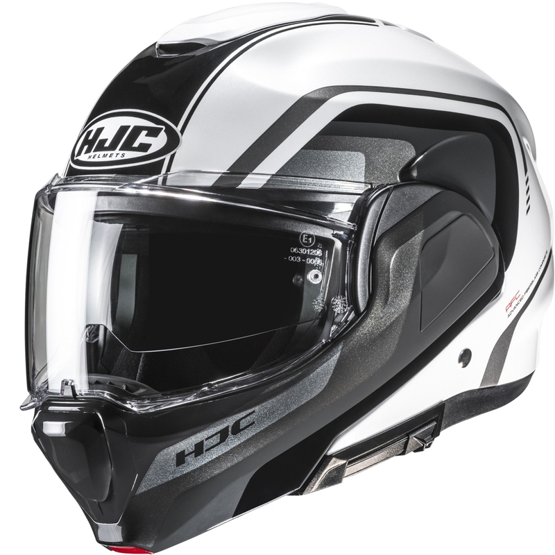 Cască de motocicletă HJC F100 Reff MC1 pliabilă negru-alb