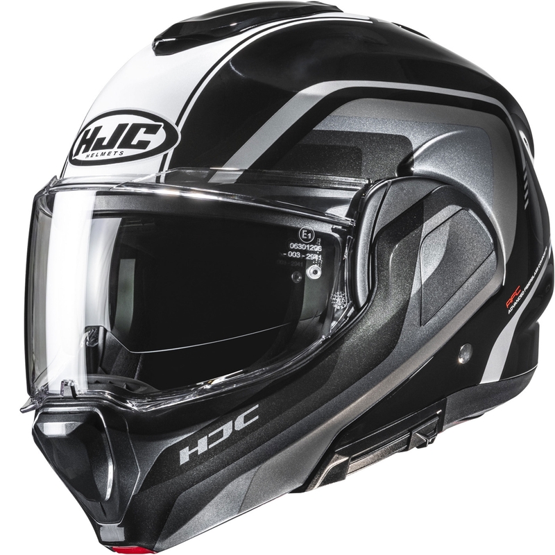Cască de motocicletă pliabilă HJC F100 Reff MC21 negru-argintiu-alb