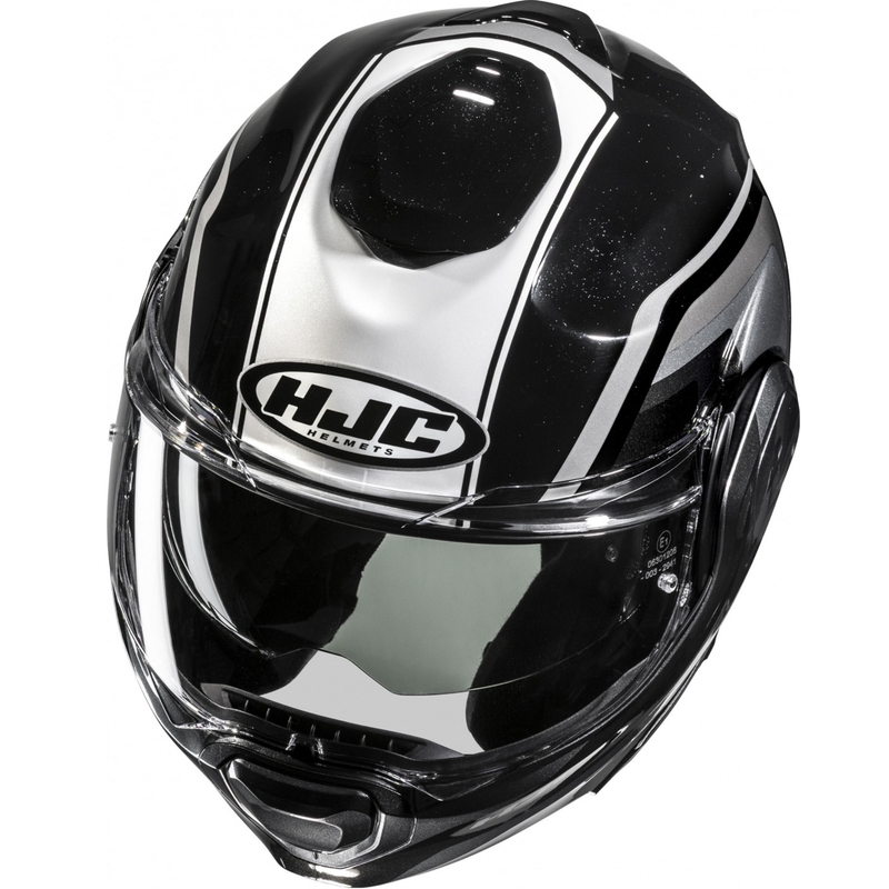 Cască de motocicletă pliabilă HJC F100 Reff MC21 negru-argintiu-alb