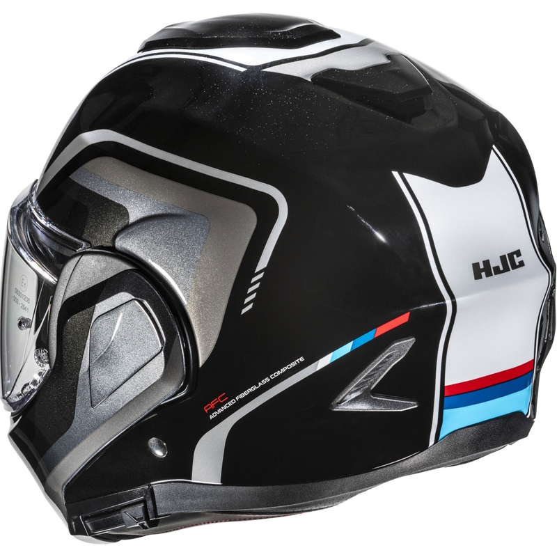 Cască de motocicletă pliabilă HJC F100 Reff MC21 negru-argintiu-alb