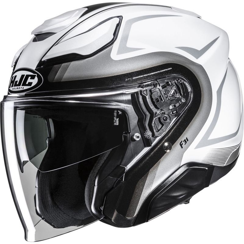 Cască de motocicletă deschisă HJC F31 Bask MC10 alb-argintiu