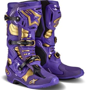 Cizme de motocicletă Alpinestars Tech 10 Ediție limitată Champ Purple-Gold