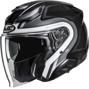 Cască de motocicletă deschisă HJC F31 Bask MC5 negru-argintiu-alb