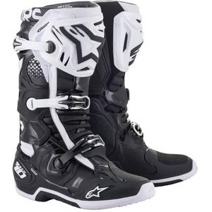 Cizme moto Alpinestars Tech 10 alb-negru