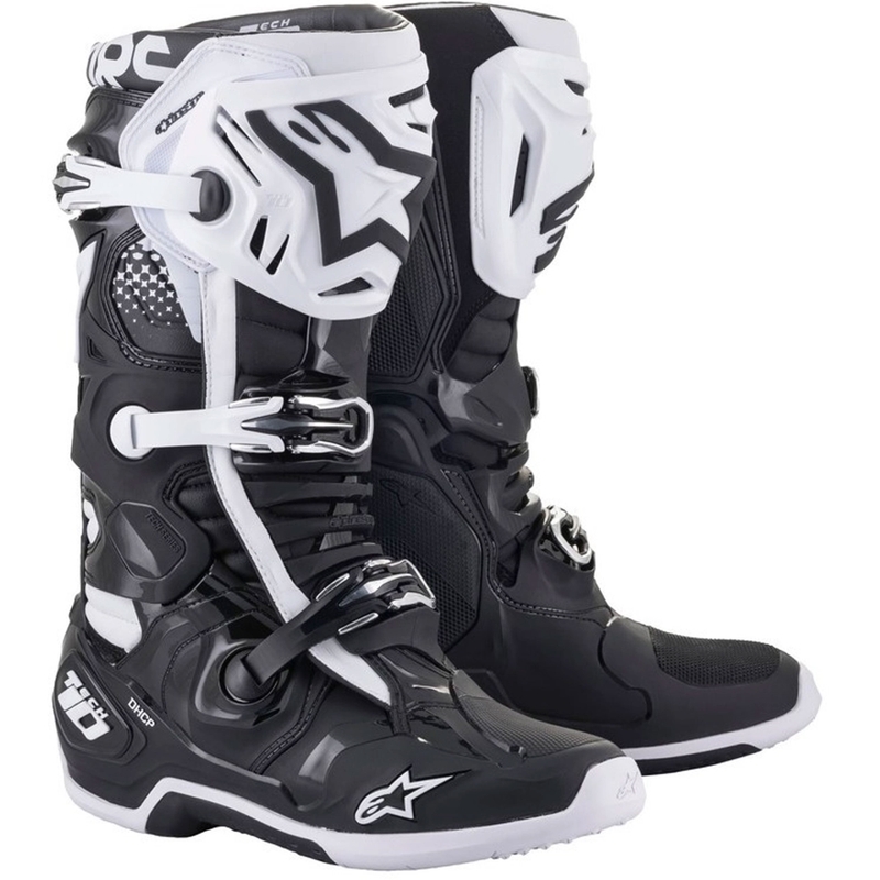 Cizme moto Alpinestars Tech 10 alb-negru