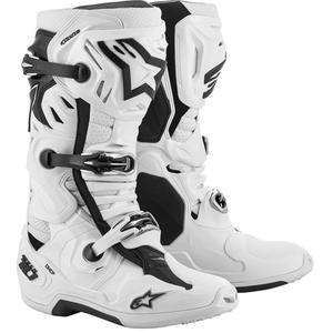Ghete Moto Alpinestars Tech 10 Supervented Perforate Alb