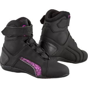 Cizme de motocicletă Kore Velcro 2.0 pentru femei Negru și mov