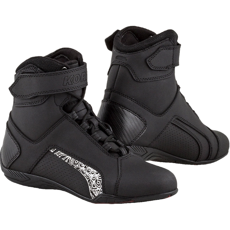 Cizme de motocicletă Kore Velcro 2.0 negru și alb pentru femei