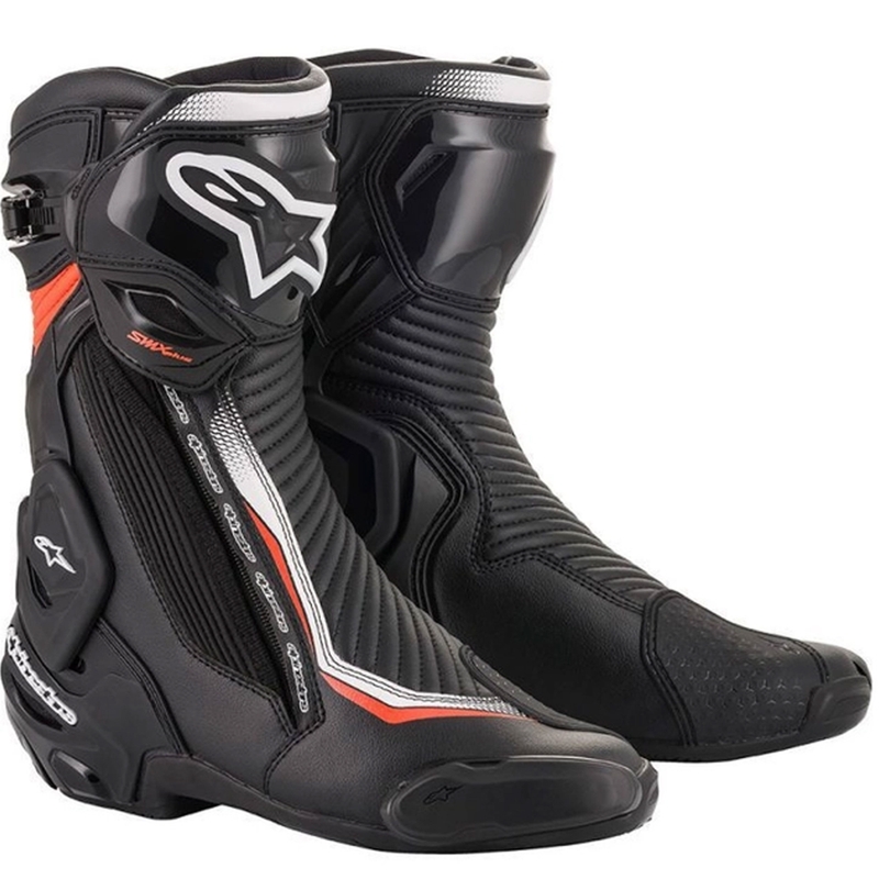 Cizme moto Alpinestars SMX Plus 2 negru-alb-rosu fluo