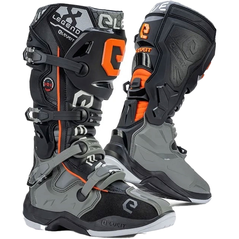 Eleveit X-Legend cizme de motocicletă gri-portocaliu