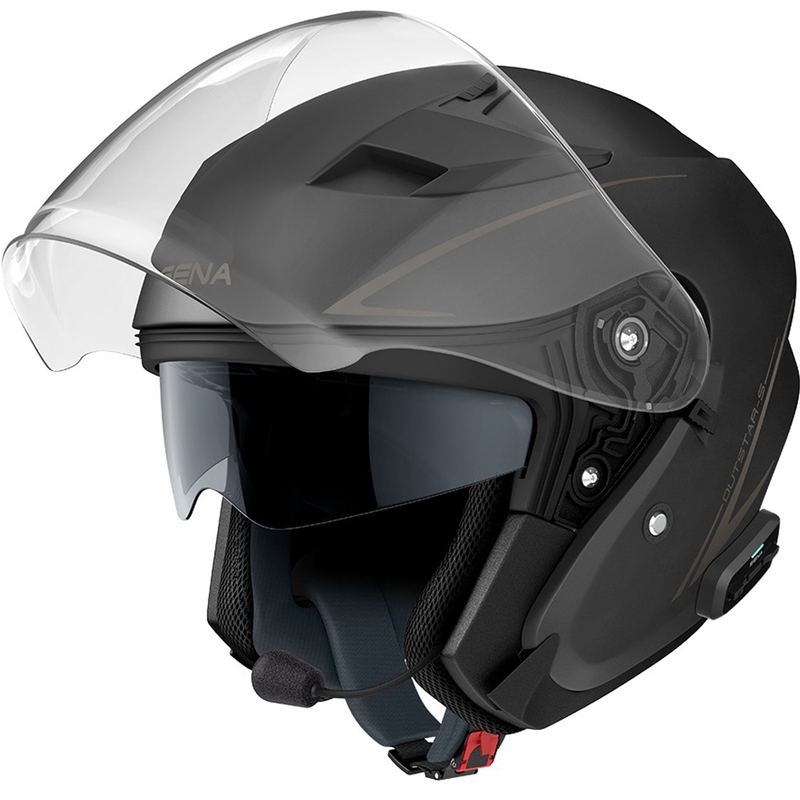 Cască de motocicletă deschisă SENA Outstar S negru mat