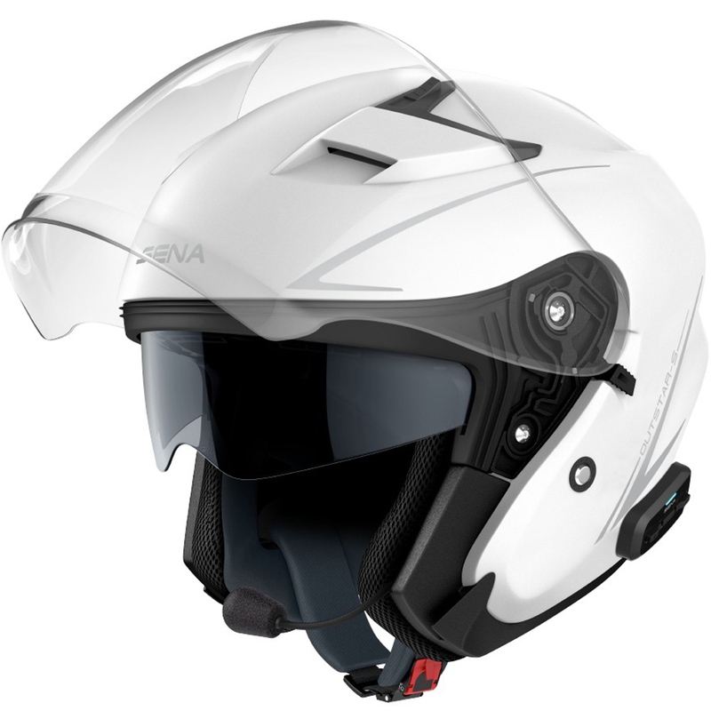 Cască de motocicletă deschisă SENA Outstar S alb lucios