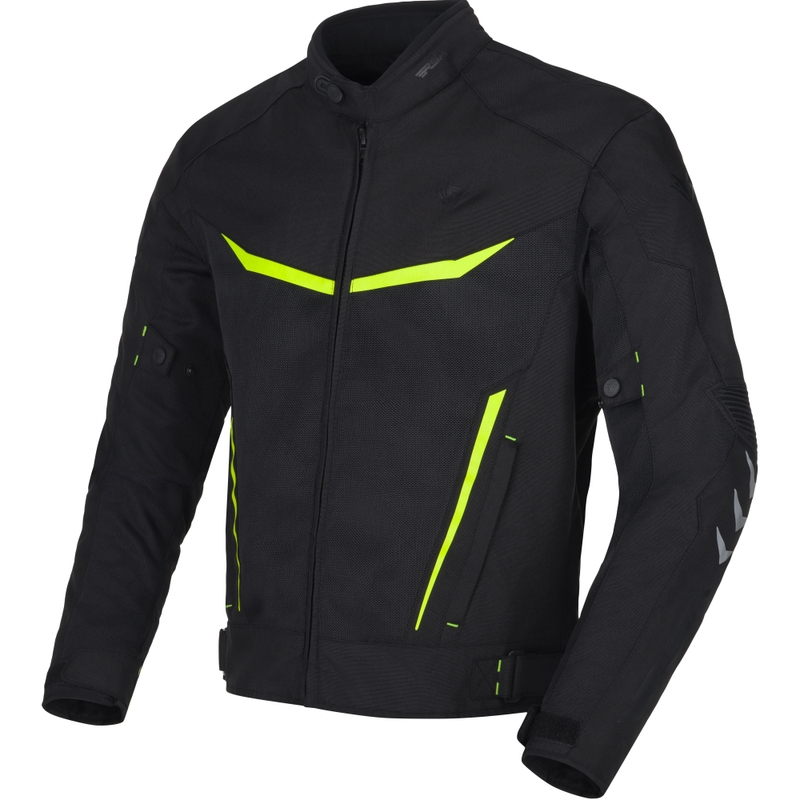Geacă de motocicletă RSA Runway negru-galben fluo