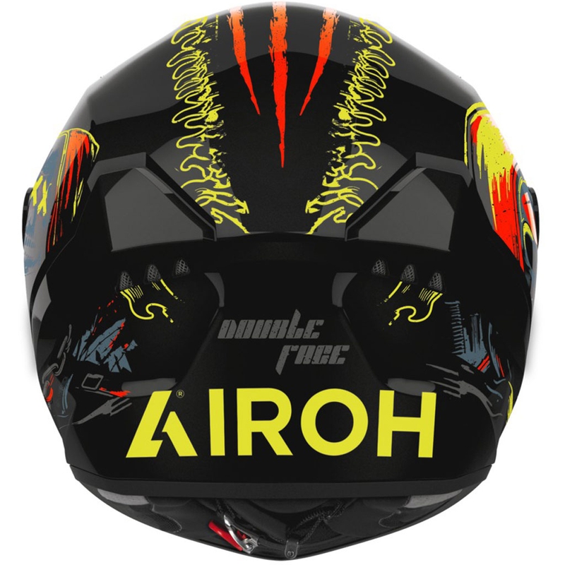 Cască integrală pentru motocicletă Airoh CONNOR Double Face, negru-galben lucios