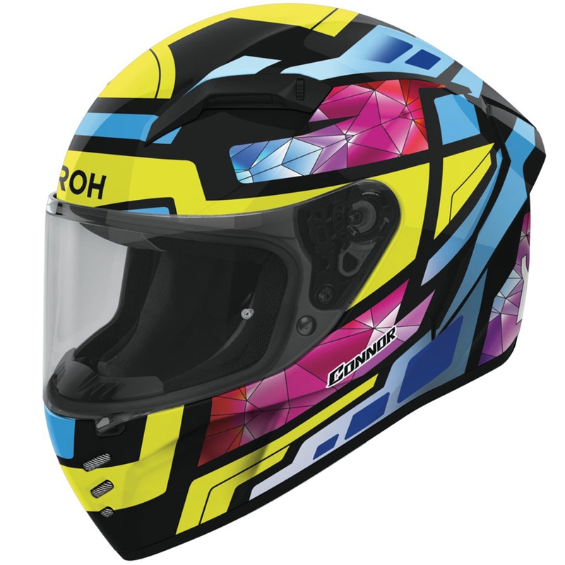 Cască integrală de motocicletă Airoh CONNOR Stellar, galben-albastru-roz-negru lucios