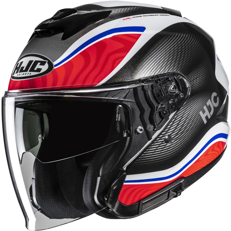 Cască de motocicletă deschisă HJC i31 Depe MC21 negru-alb-roșu-albastru