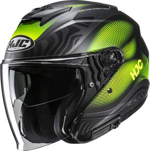 Cască de motocicletă deschisă HJC i31 Depe MC3HSF negru-galben fluo