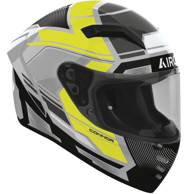 Cască integrală pentru motocicletă Airoh CONNOR Ego, galben fluo lucios