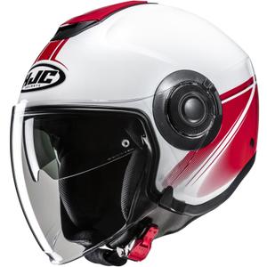 Cască de motocicletă deschisă HJC i40N Vision MC1 alb-roșu