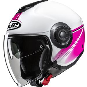 Cască de motocicletă deschisă HJC i40N Vision MC8 alb-roz