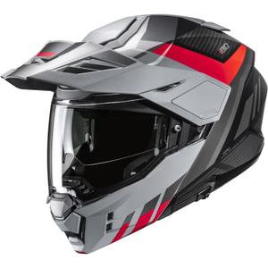Cască de motocicletă pliabilă HJC i80 Imes MC1SF gri-negru-roșu