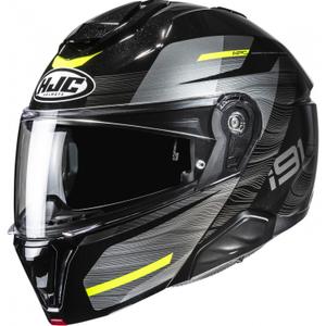 Cască de motocicletă pliabilă HJC i91 Dusk MC3H negru-gri-galben fluo