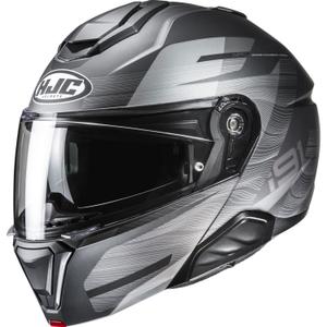 Cască de motocicletă pliabilă HJC i91 Dusk MC5SF negru-gri