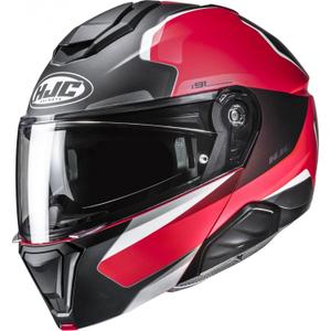 Cască de motocicletă pliabilă HJC i91 Felio MC1SF negru-roșu-alb