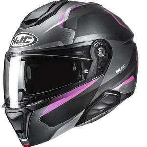 Cască de motocicletă pliabilă HJC i91 Felio MC8SF negru-roz