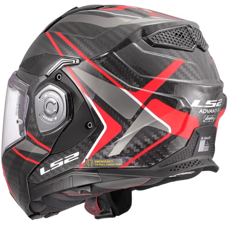 Cască de motocicletă pliabilă LS2 FF901 Advant XC Future II negru-roșu