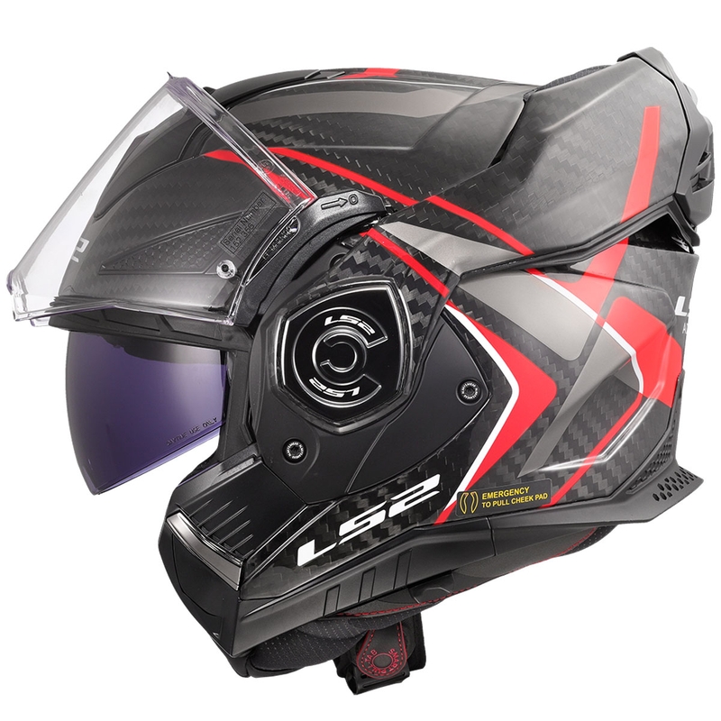 Cască de motocicletă pliabilă LS2 FF901 Advant XC Future II negru-roșu