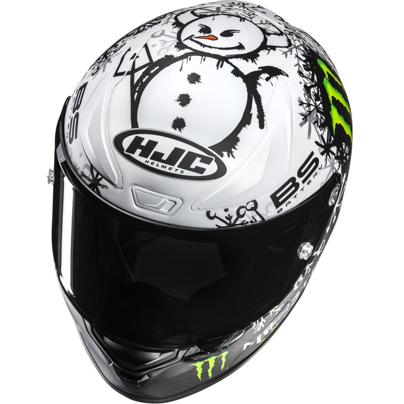 Cască integrală pentru motocicletă HJC RPHA 1 V2 CARBON Snow Diablo MC10SF negru-alb