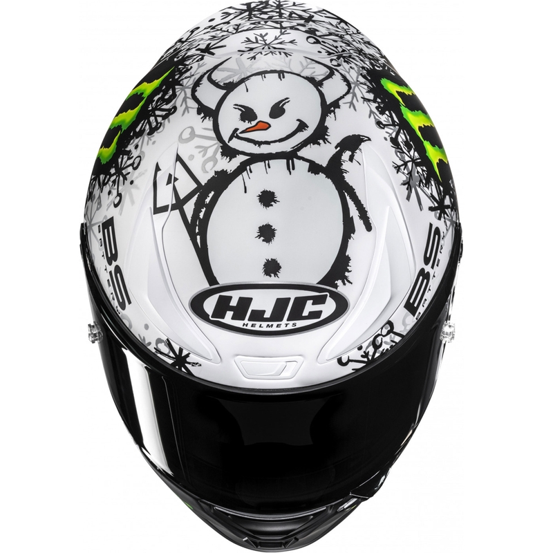 Cască integrală pentru motocicletă HJC RPHA 1 V2 CARBON Snow Diablo MC10SF negru-alb