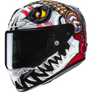 Cască integrală pentru motocicletă HJC RPHA 12 Skully MC1 alb-roșu