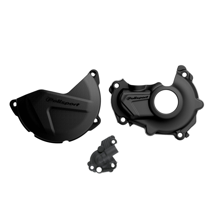 Clutch and ignition cover protector kit POLISPORT Negru