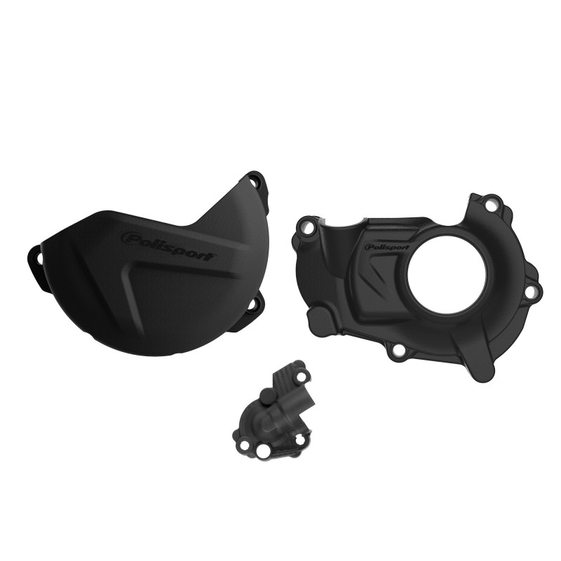 Clutch and ignition cover protector kit POLISPORT Negru